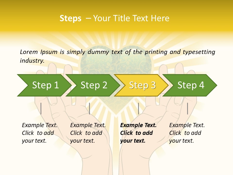 Two Hands Holding A Green Heart Over A White Background PowerPoint Template