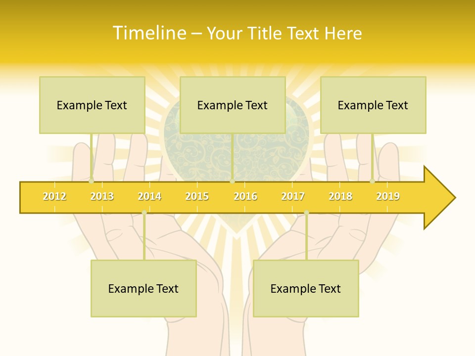 Two Hands Holding A Green Heart Over A White Background PowerPoint Template