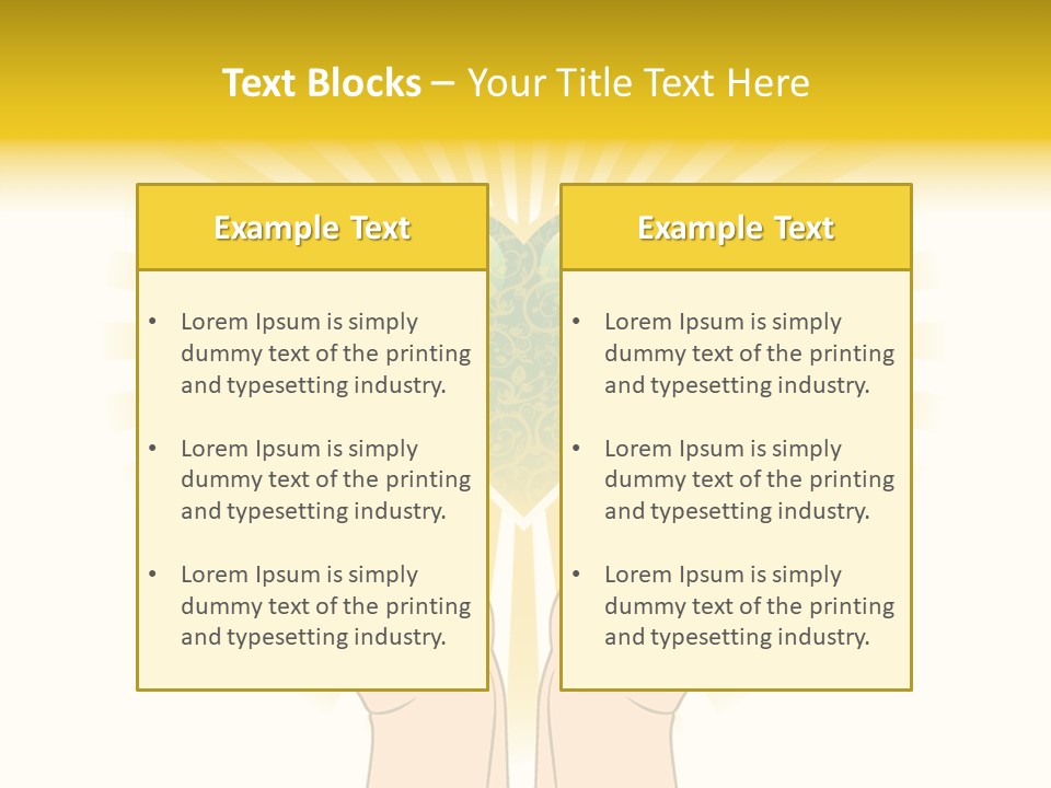 Two Hands Holding A Green Heart Over A White Background PowerPoint Template