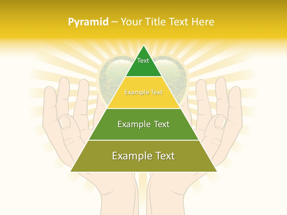 Two Hands Holding A Green Heart Over A White Background PowerPoint Template