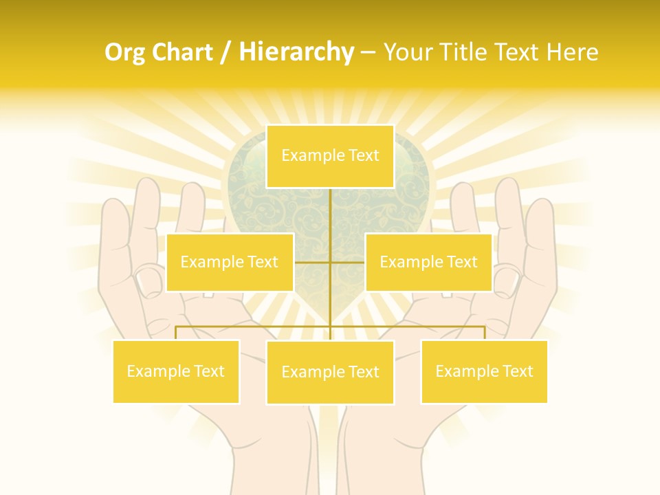 Two Hands Holding A Green Heart Over A White Background PowerPoint Template