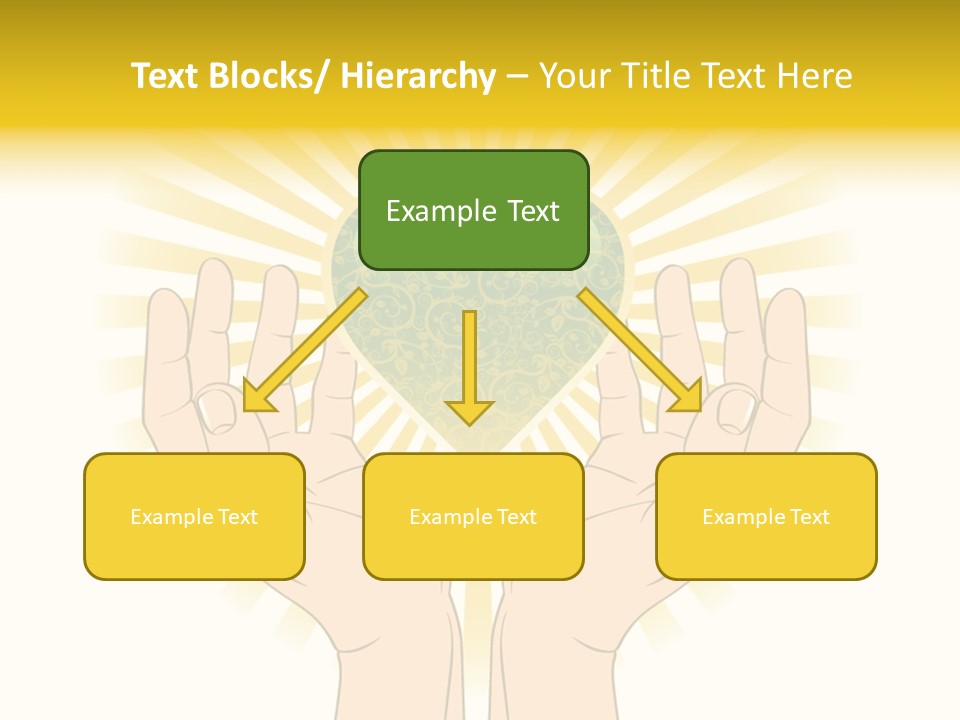Two Hands Holding A Green Heart Over A White Background PowerPoint Template