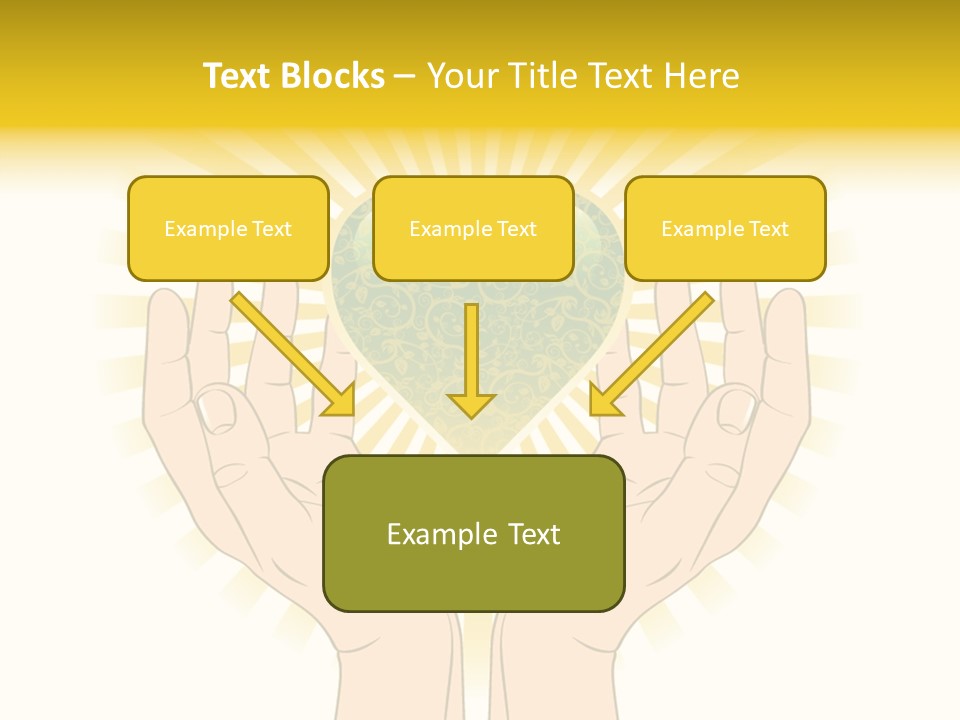 Two Hands Holding A Green Heart Over A White Background PowerPoint Template