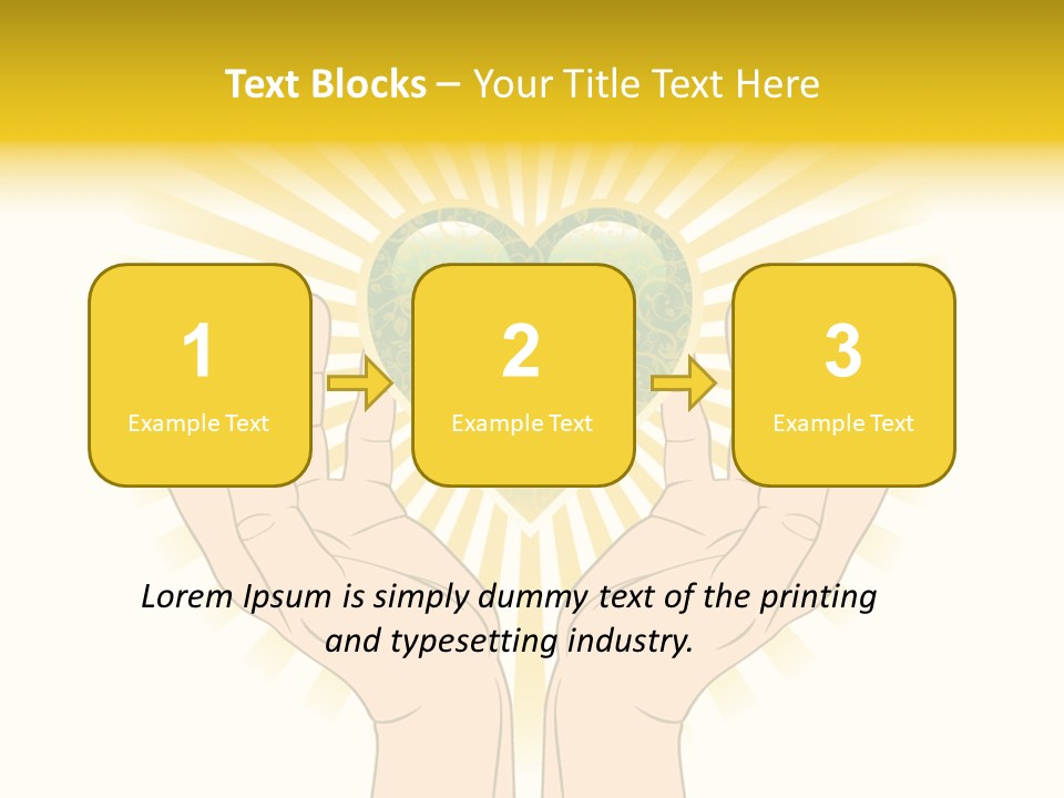 Two Hands Holding A Green Heart Over A White Background PowerPoint Template
