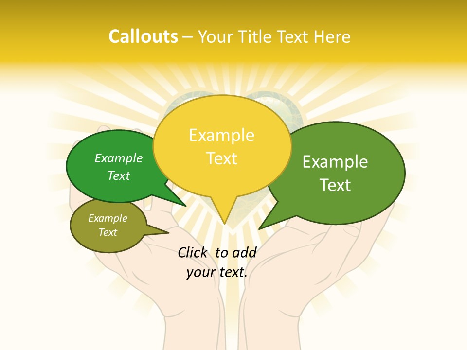 Two Hands Holding A Green Heart Over A White Background PowerPoint Template