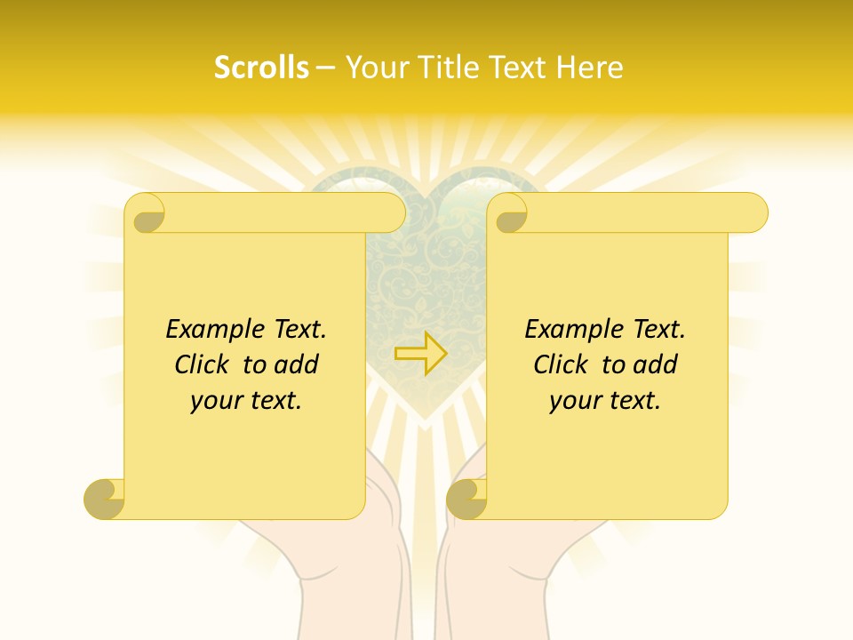 Two Hands Holding A Green Heart Over A White Background PowerPoint Template
