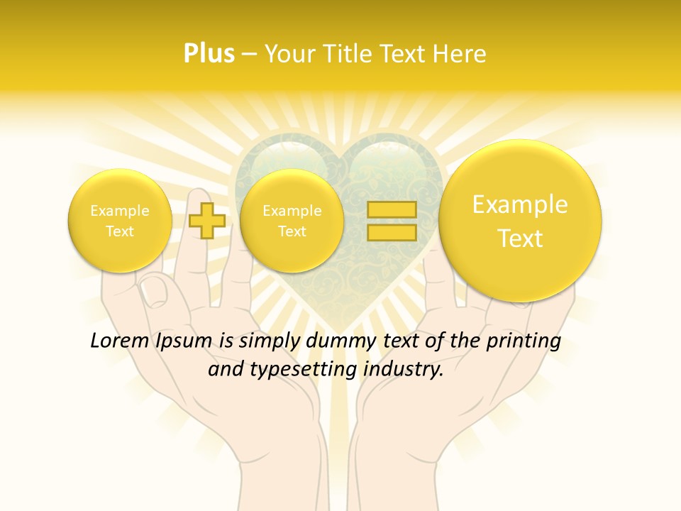 Two Hands Holding A Green Heart Over A White Background PowerPoint Template