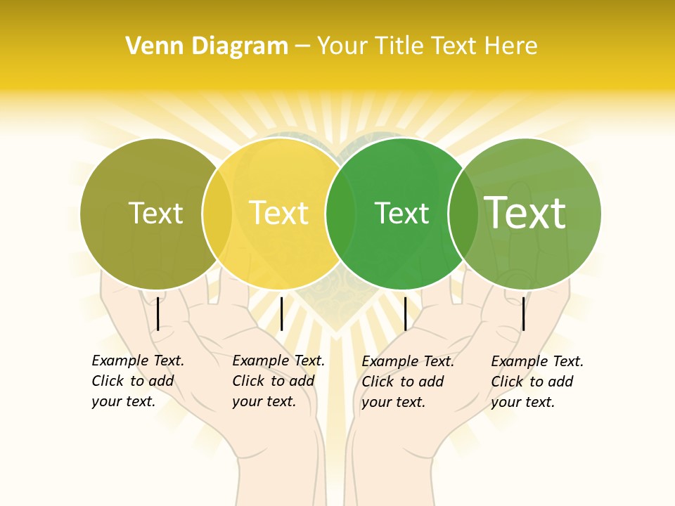 Two Hands Holding A Green Heart Over A White Background PowerPoint Template