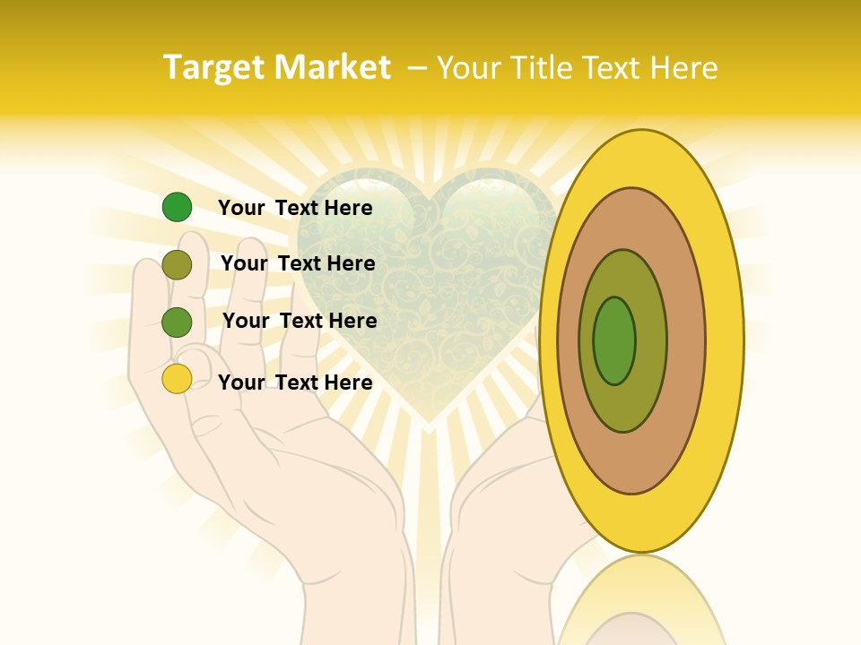 Two Hands Holding A Green Heart Over A White Background PowerPoint Template