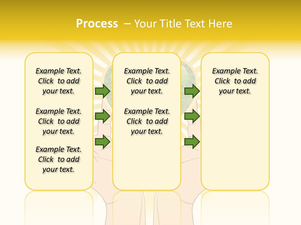Two Hands Holding A Green Heart Over A White Background PowerPoint Template