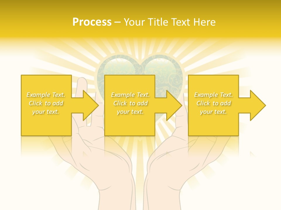 Two Hands Holding A Green Heart Over A White Background PowerPoint Template