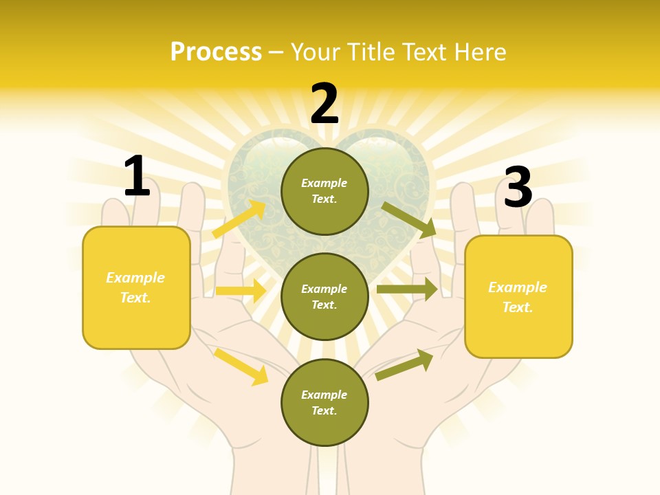 Two Hands Holding A Green Heart Over A White Background PowerPoint Template
