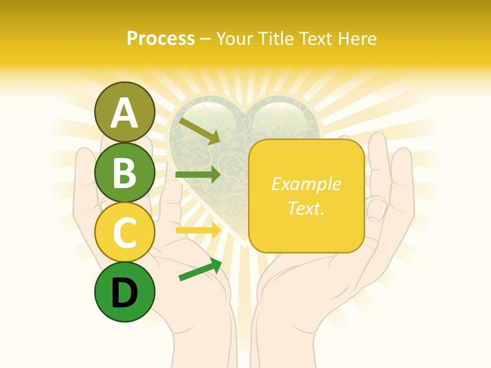 Two Hands Holding A Green Heart Over A White Background PowerPoint Template