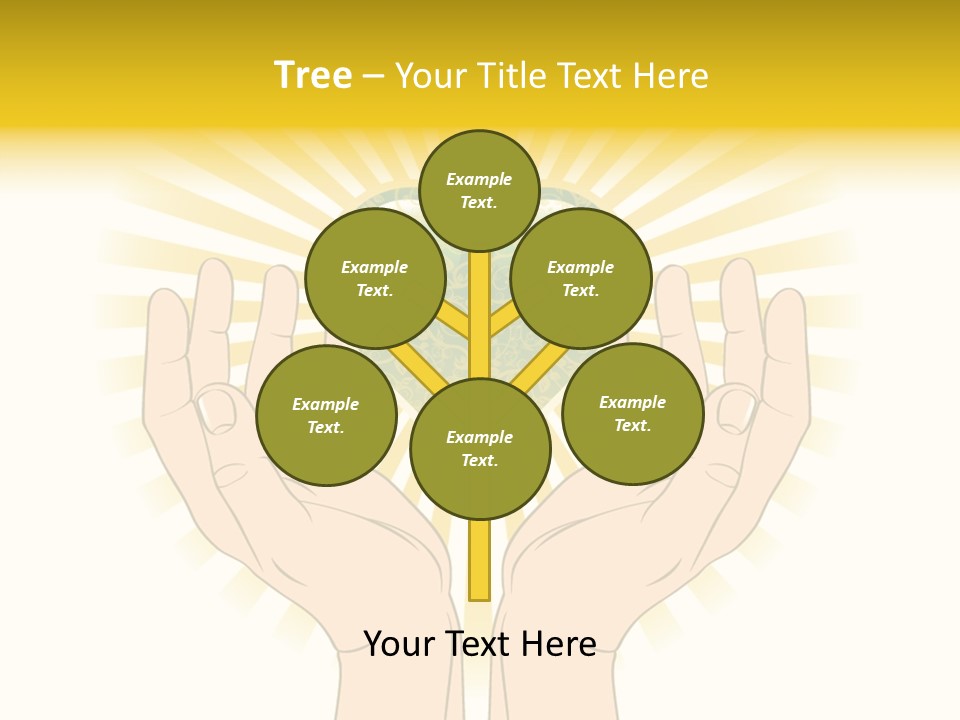 Two Hands Holding A Green Heart Over A White Background PowerPoint Template