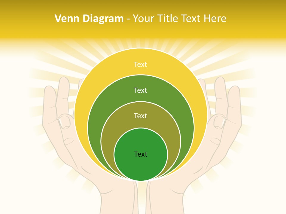 Two Hands Holding A Green Heart Over A White Background PowerPoint Template