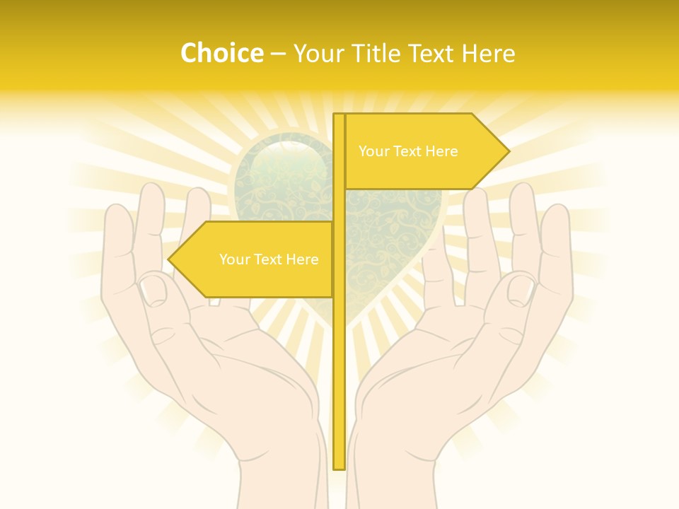 Two Hands Holding A Green Heart Over A White Background PowerPoint Template