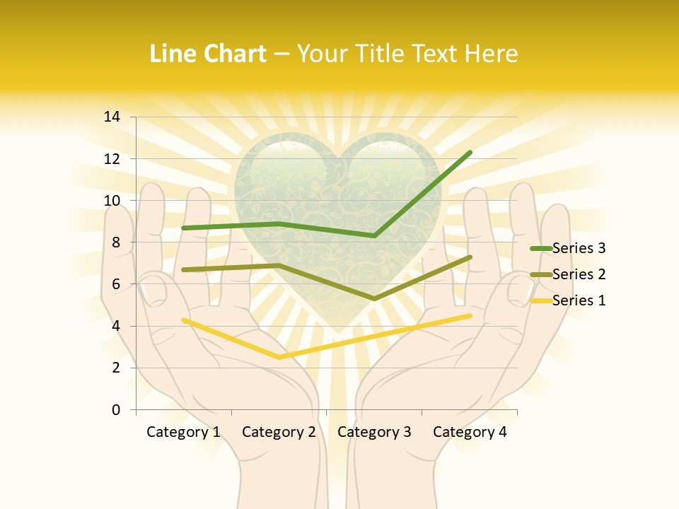 Two Hands Holding A Green Heart Over A White Background PowerPoint Template