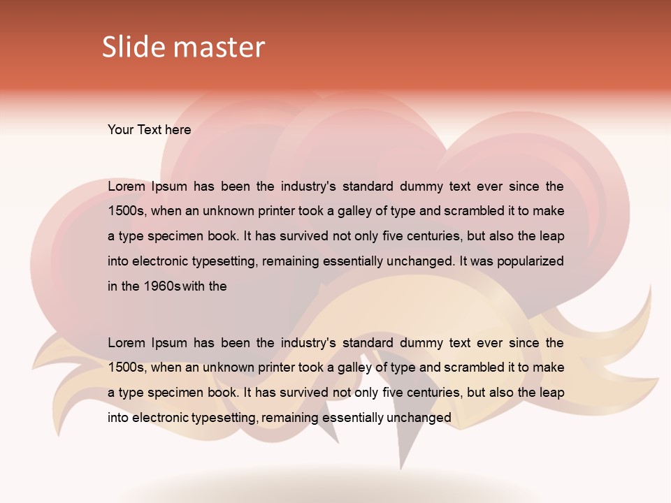 A Red Heart With A Gold Ribbon On A White Background PowerPoint Template