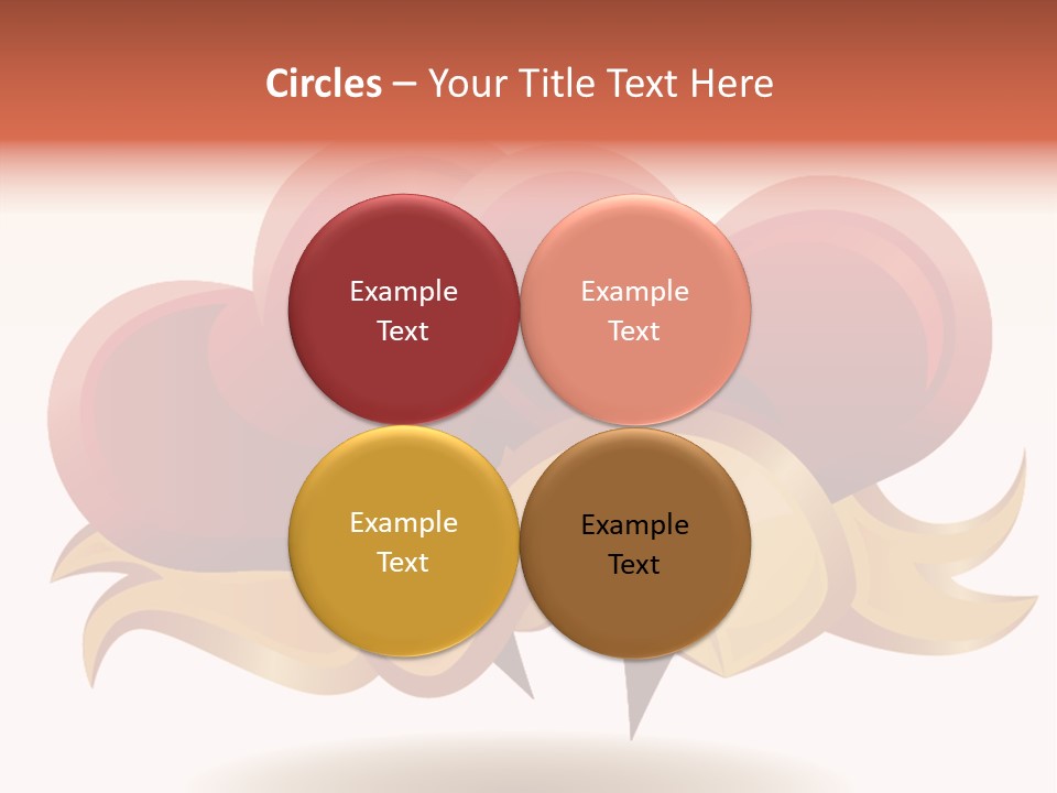 A Red Heart With A Gold Ribbon On A White Background PowerPoint Template