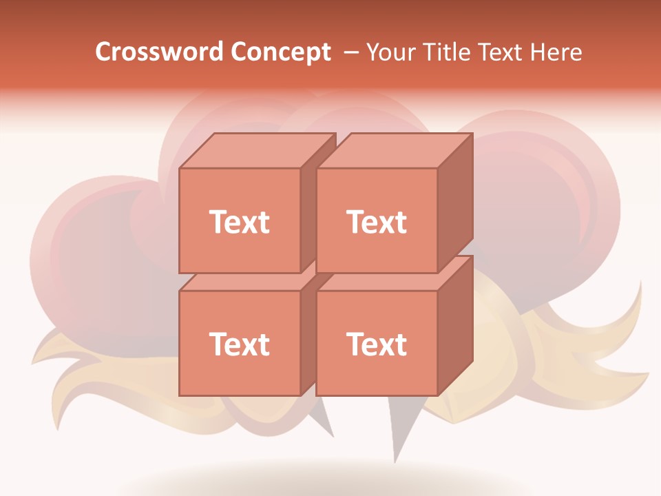 A Red Heart With A Gold Ribbon On A White Background PowerPoint Template