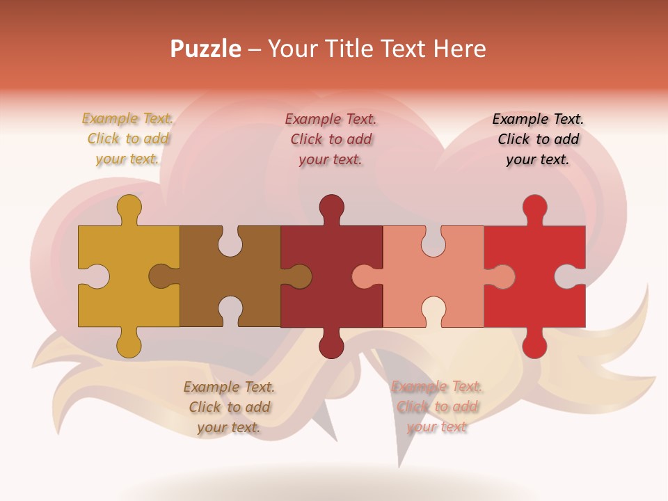 A Red Heart With A Gold Ribbon On A White Background PowerPoint Template