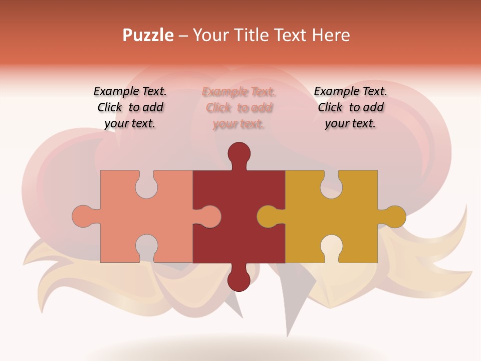 A Red Heart With A Gold Ribbon On A White Background PowerPoint Template