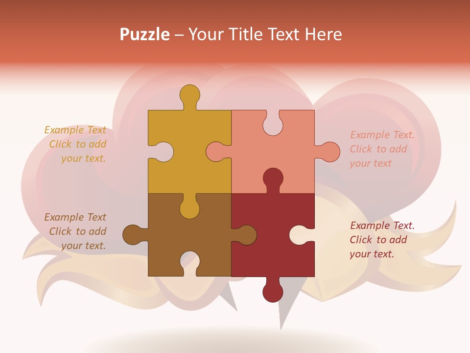 A Red Heart With A Gold Ribbon On A White Background PowerPoint Template