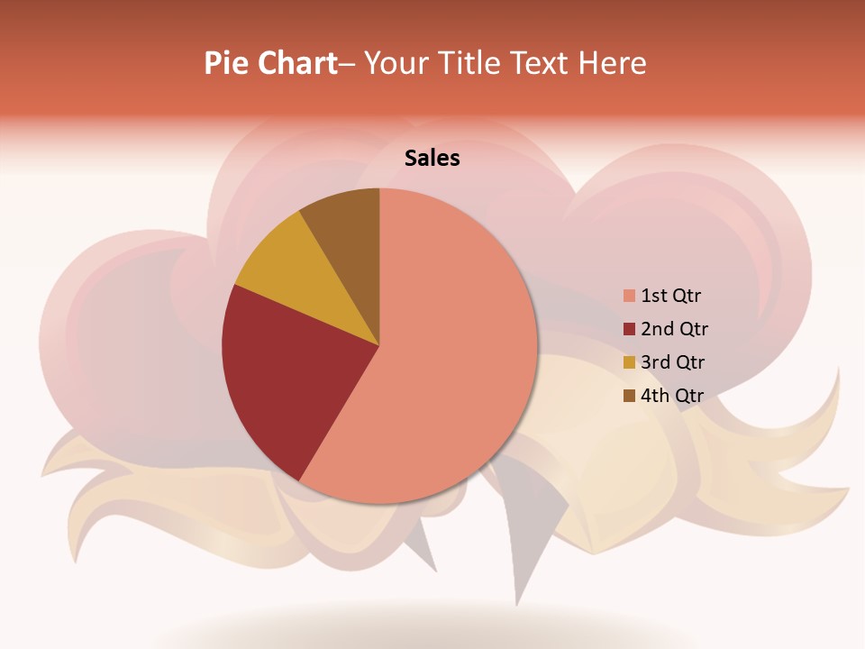 A Red Heart With A Gold Ribbon On A White Background PowerPoint Template