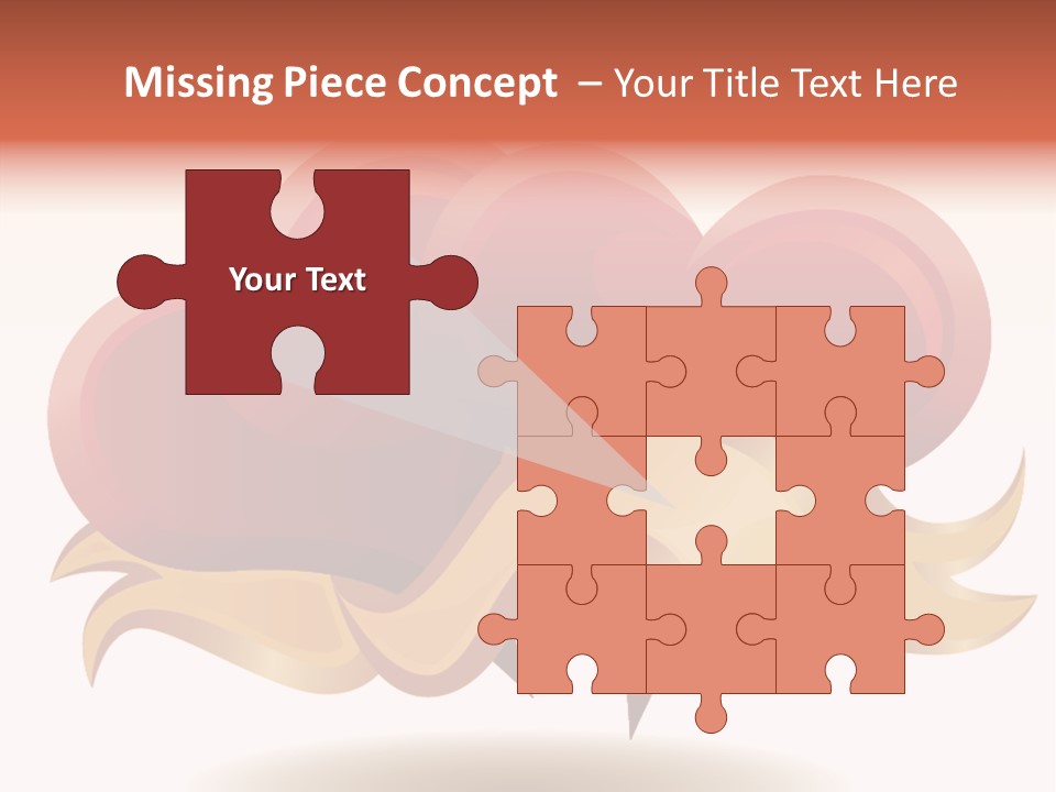 A Red Heart With A Gold Ribbon On A White Background PowerPoint Template