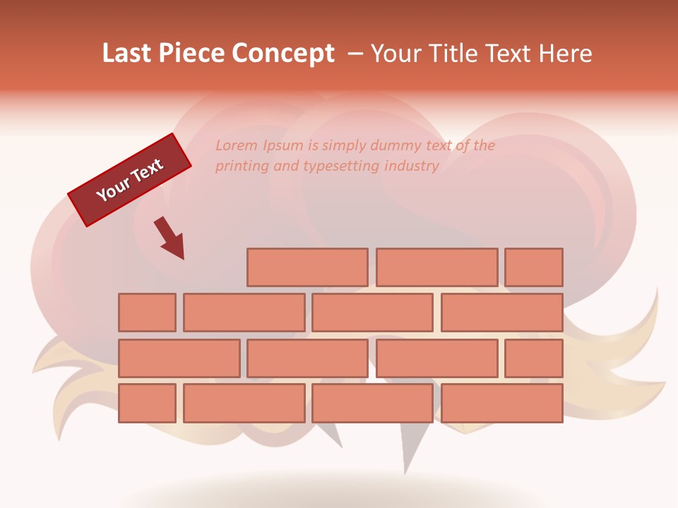 A Red Heart With A Gold Ribbon On A White Background PowerPoint Template