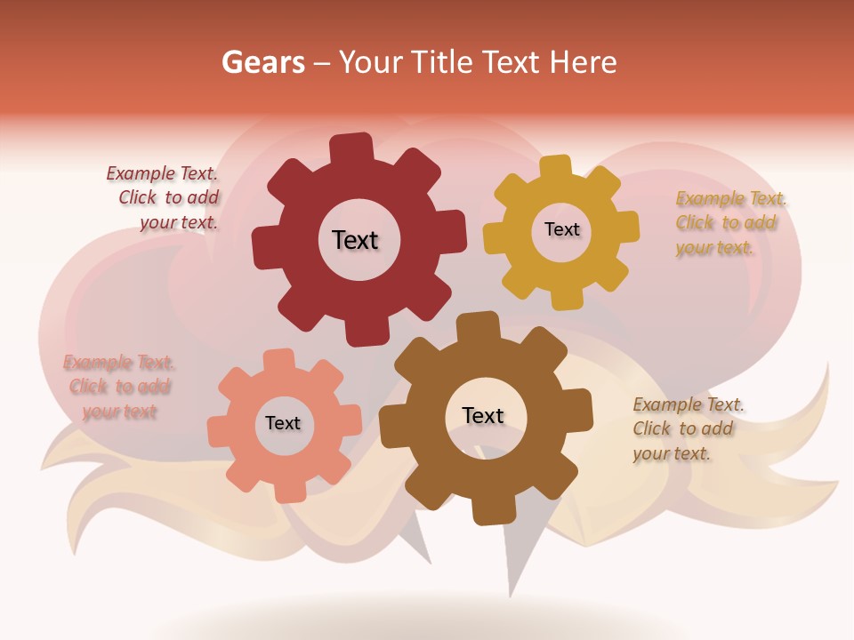 A Red Heart With A Gold Ribbon On A White Background PowerPoint Template