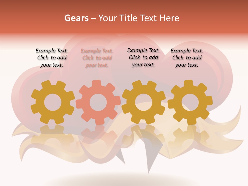 A Red Heart With A Gold Ribbon On A White Background PowerPoint Template