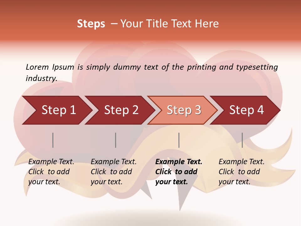 A Red Heart With A Gold Ribbon On A White Background PowerPoint Template