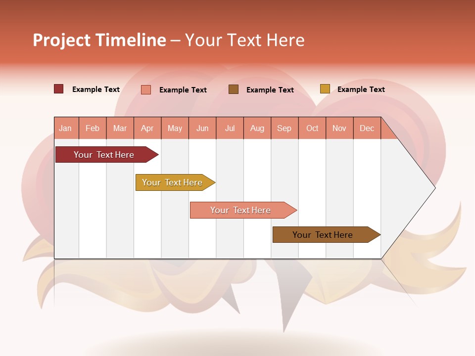 A Red Heart With A Gold Ribbon On A White Background PowerPoint Template