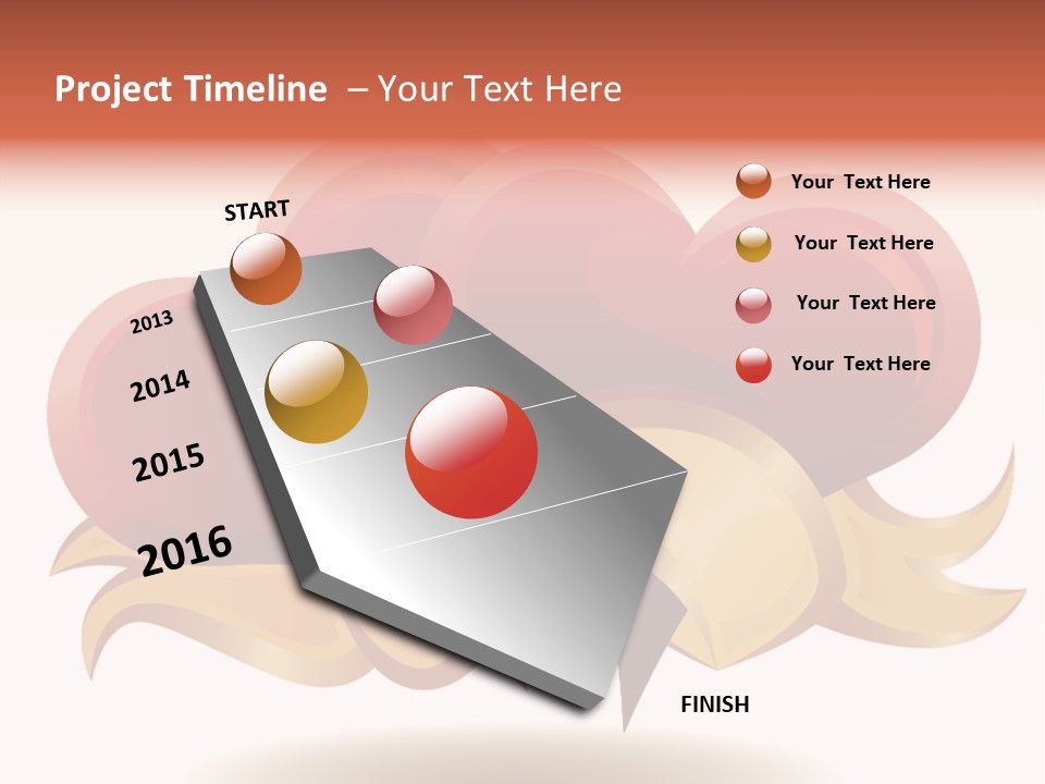 A Red Heart With A Gold Ribbon On A White Background PowerPoint Template