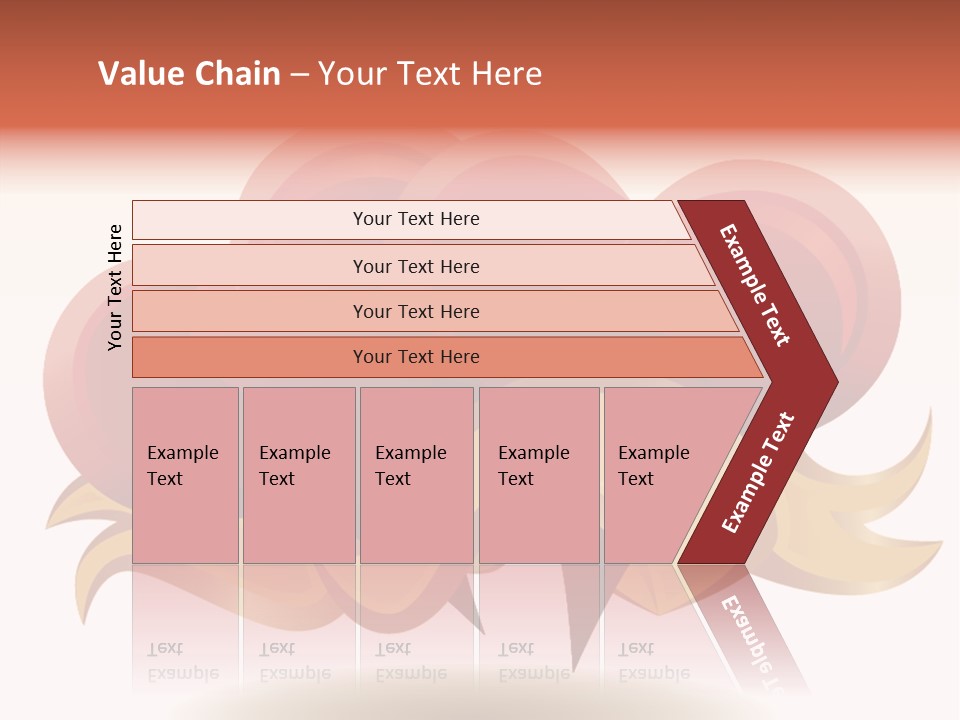 A Red Heart With A Gold Ribbon On A White Background PowerPoint Template