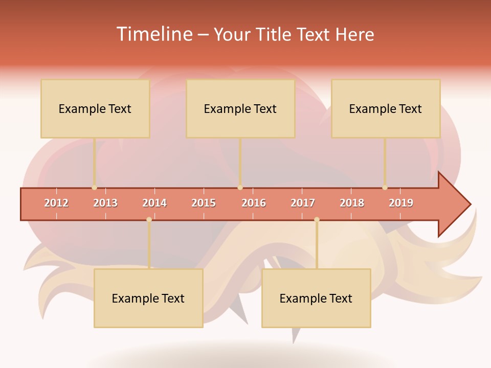 A Red Heart With A Gold Ribbon On A White Background PowerPoint Template