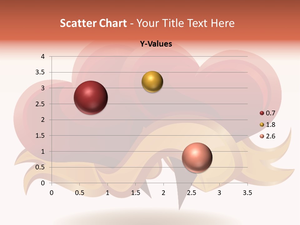 A Red Heart With A Gold Ribbon On A White Background PowerPoint Template