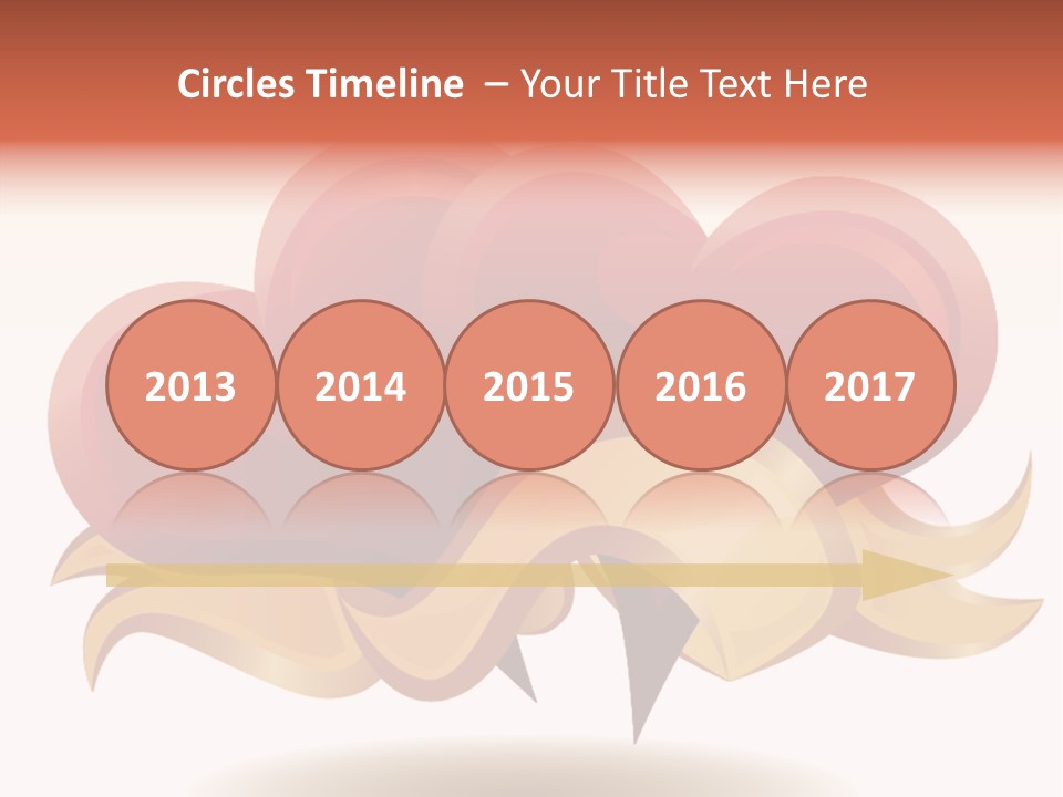 A Red Heart With A Gold Ribbon On A White Background PowerPoint Template