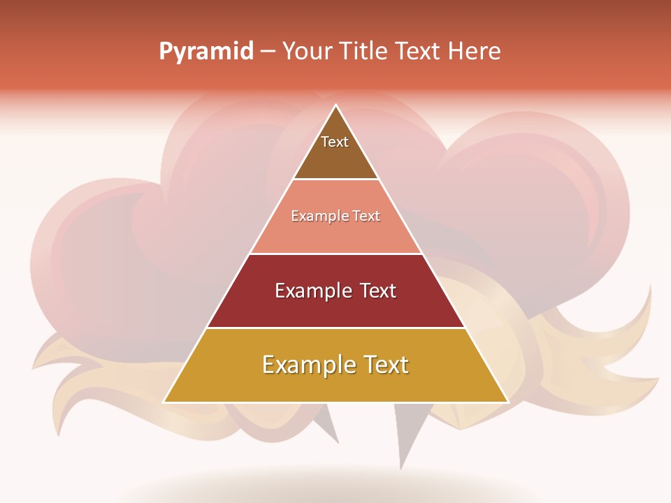 A Red Heart With A Gold Ribbon On A White Background PowerPoint Template