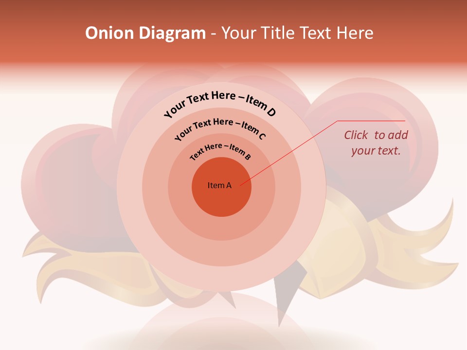 A Red Heart With A Gold Ribbon On A White Background PowerPoint Template