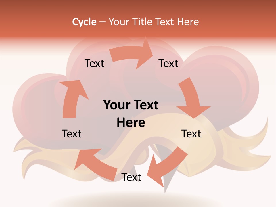 A Red Heart With A Gold Ribbon On A White Background PowerPoint Template