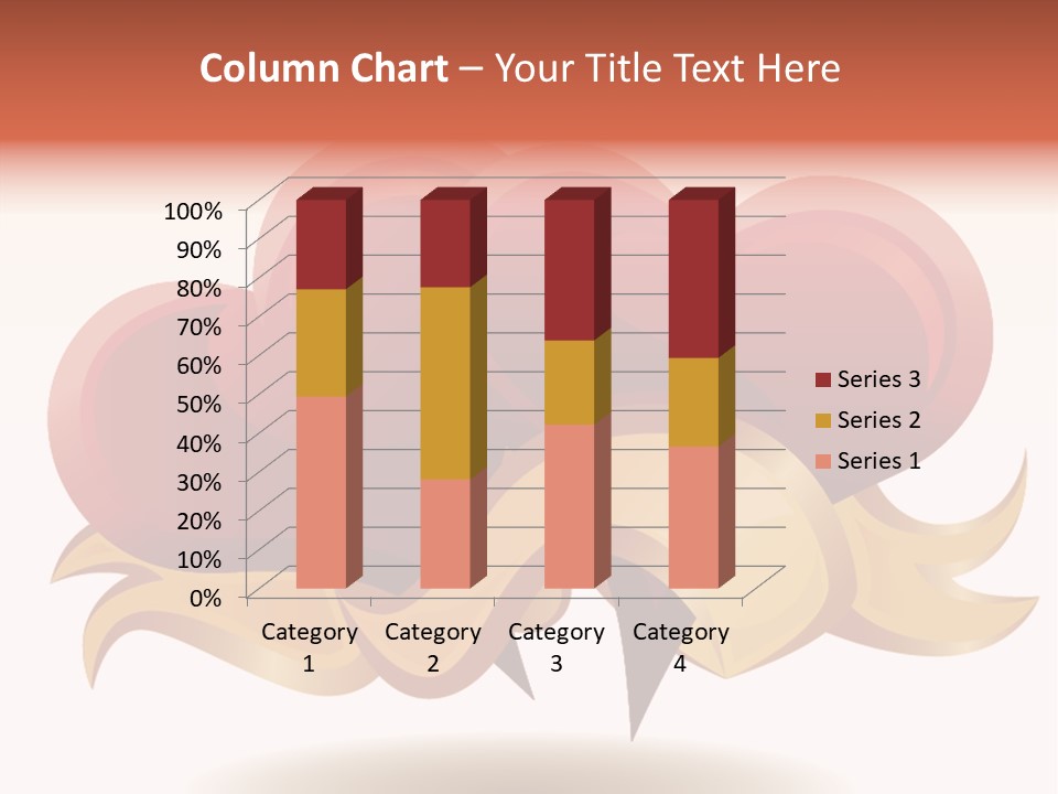 A Red Heart With A Gold Ribbon On A White Background PowerPoint Template