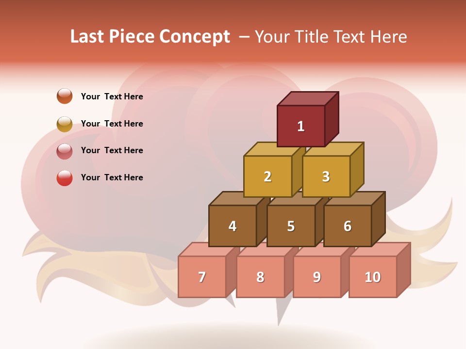 A Red Heart With A Gold Ribbon On A White Background PowerPoint Template