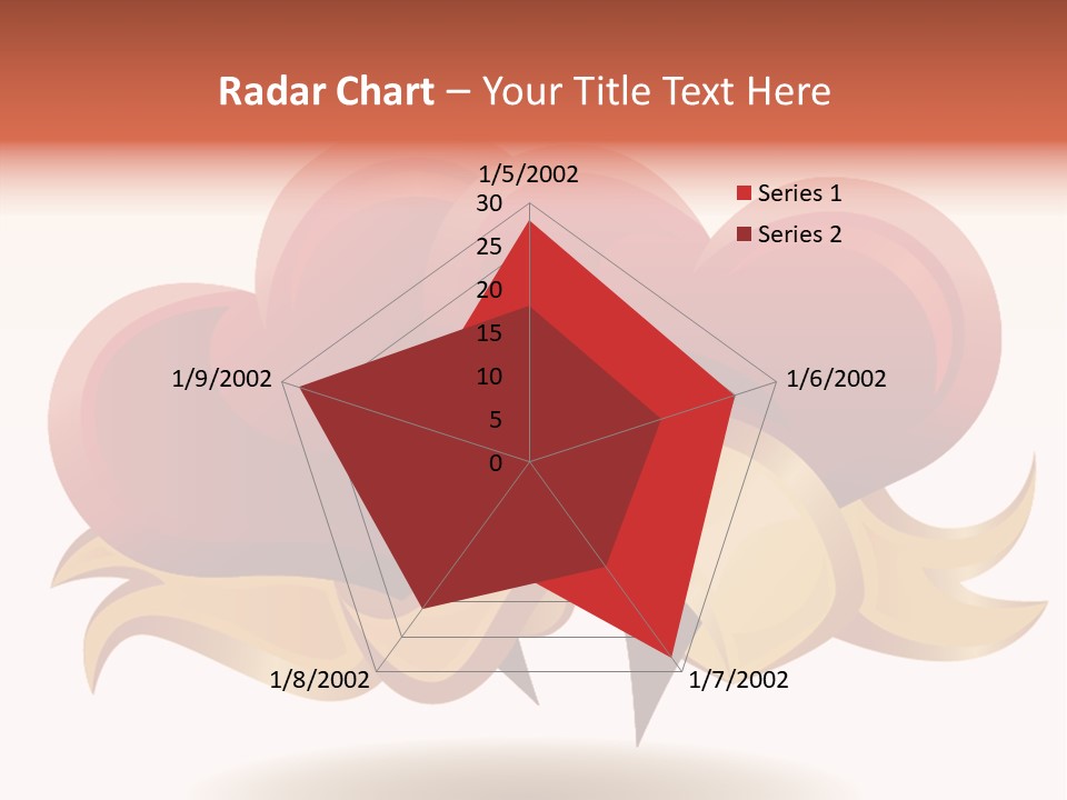 A Red Heart With A Gold Ribbon On A White Background PowerPoint Template