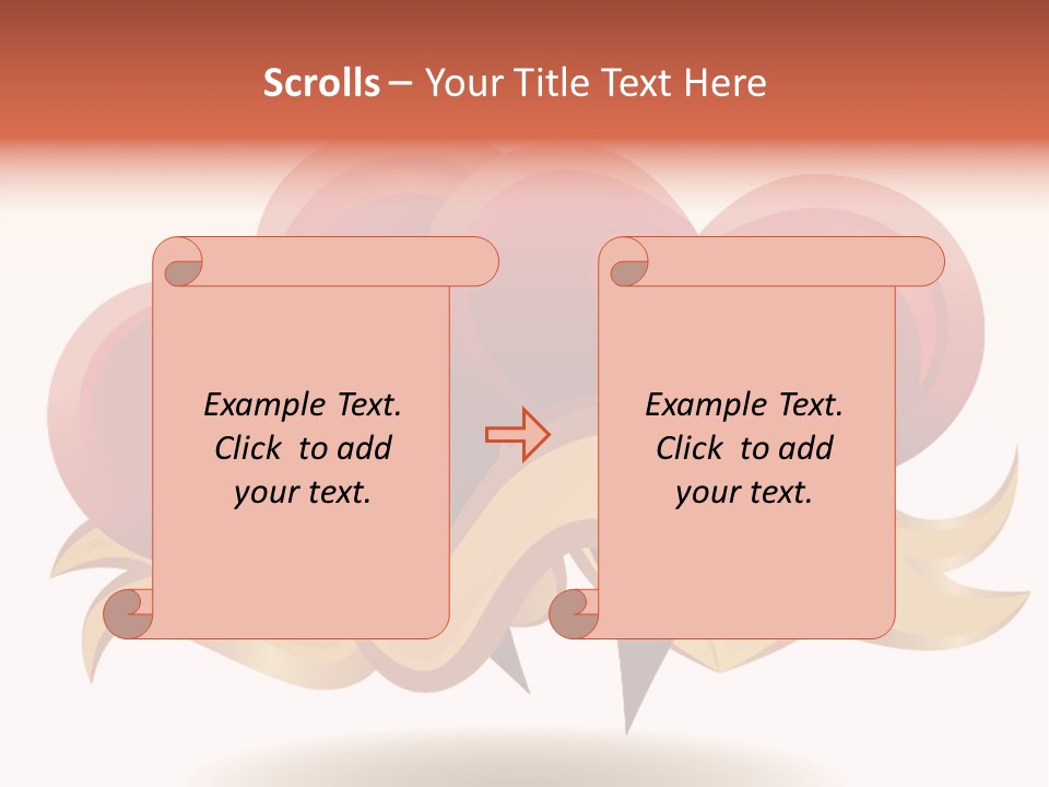 A Red Heart With A Gold Ribbon On A White Background PowerPoint Template