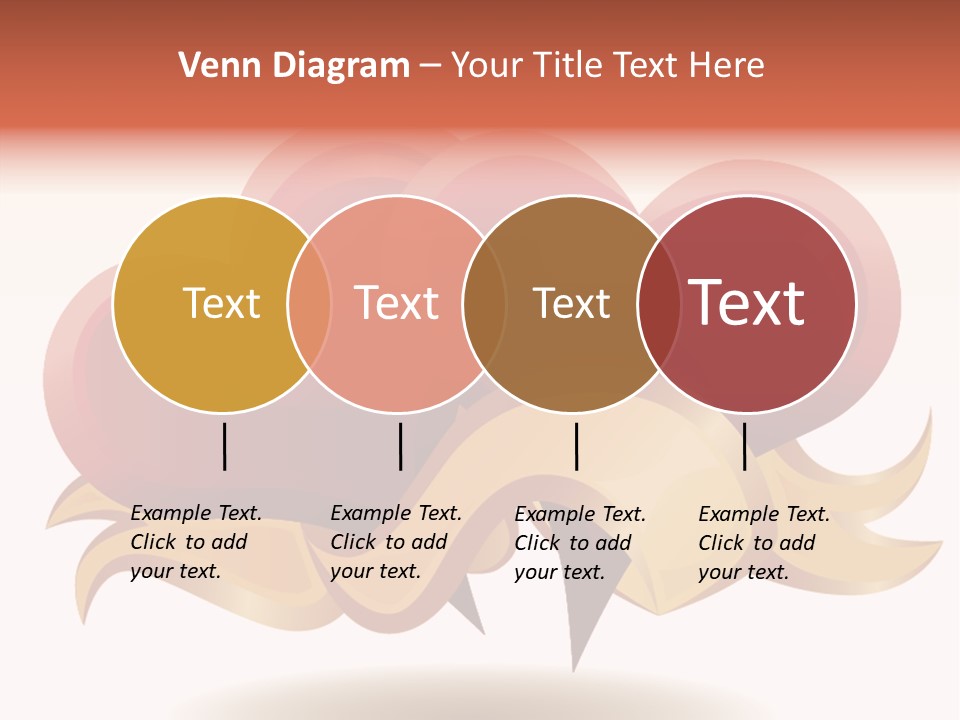 A Red Heart With A Gold Ribbon On A White Background PowerPoint Template