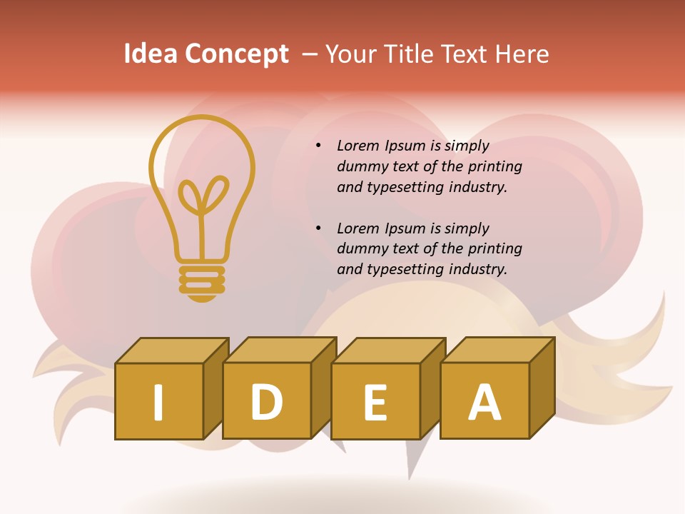 A Red Heart With A Gold Ribbon On A White Background PowerPoint Template