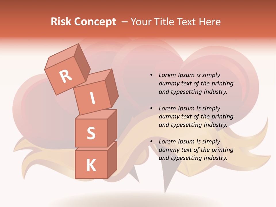 A Red Heart With A Gold Ribbon On A White Background PowerPoint Template