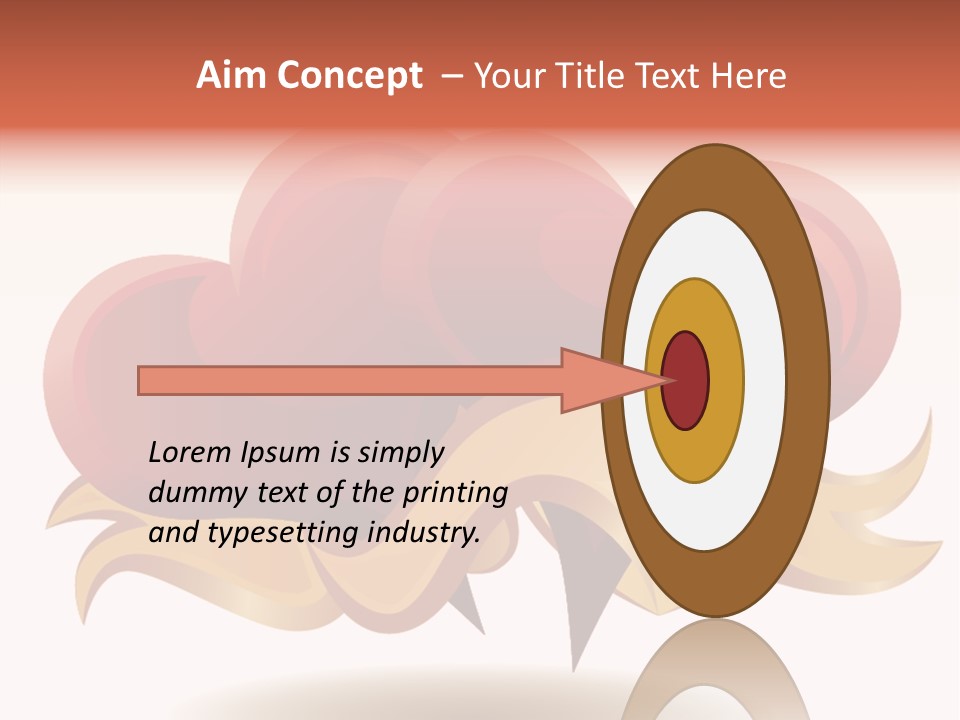 A Red Heart With A Gold Ribbon On A White Background PowerPoint Template